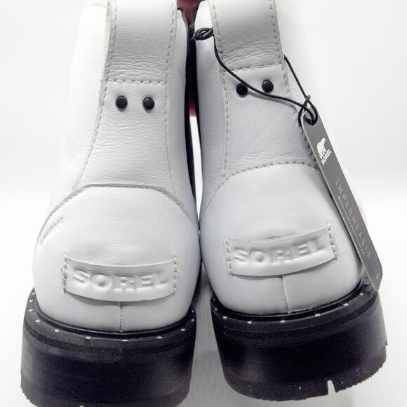 NEW Sorel Women’s Lennox Chelsea Boots White Minimalist Capsule Wardrobe Size 9 - Picture 5 of 12